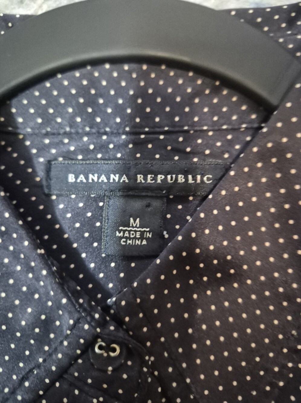 Banana Republic 100% Silk Polka Dot Puff Sleeve Button Down Blouse M